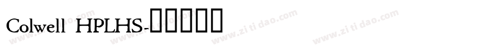 Colwell HPLHS字体转换